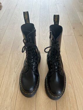 Perfectly broken in Dr. Martens Black Jadon Hi Leather Boots